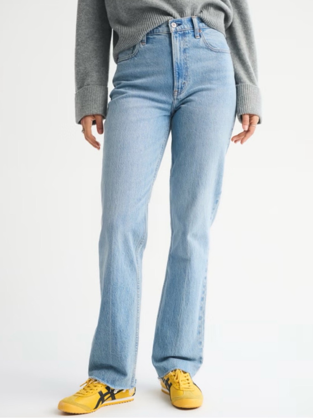 Abercrombie & Fitch Curve Love 90s Straight Ultra High Rise Straight Leg Jeans